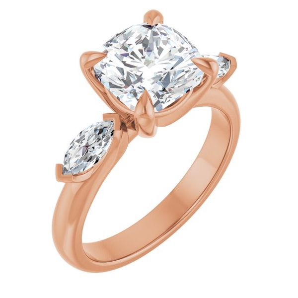 Claw-Prong Three-Stone Engagement Ring