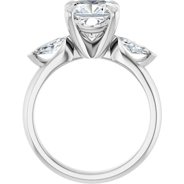 Claw-Prong Three-Stone Engagement Ring Image 2 Northwood Jewelers Northwood, OH