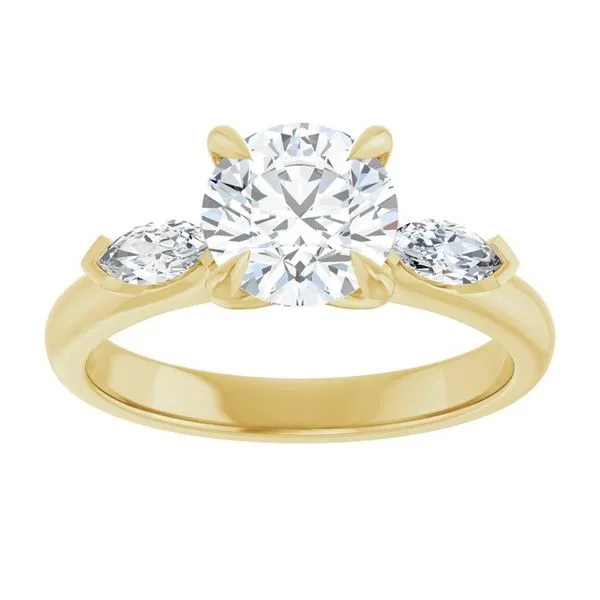 Claw-Prong Three-Stone Engagement Ring Image 3 Futer Bros Jewelers York, PA