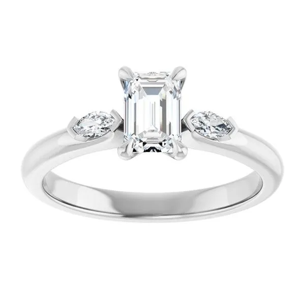 Claw-Prong Three-Stone Engagement Ring Image 3 Ocean View Jewelers Millville, DE