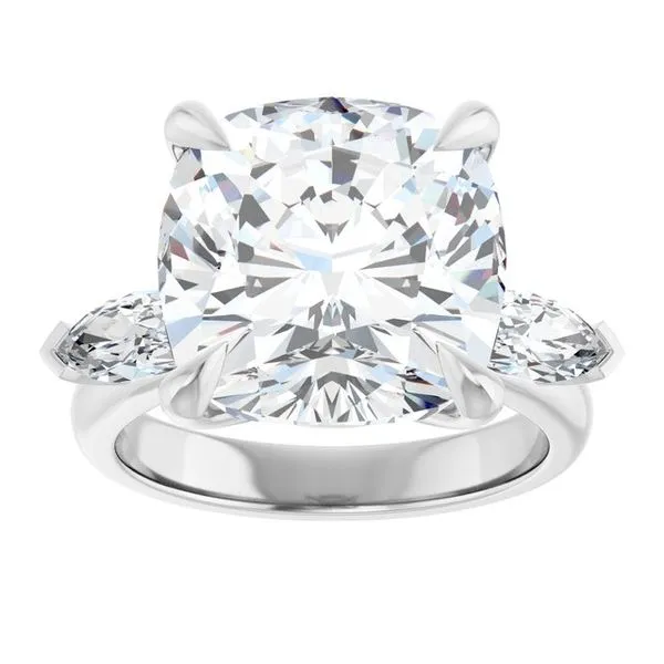 Claw-Prong Three-Stone Engagement Ring Image 3 Austin's Fine Diamonds & Jewelry Lyndhurst, NJ