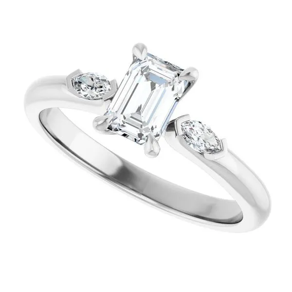 Claw-Prong Three-Stone Engagement Ring Image 5 J. West Jewelers Round Rock, TX