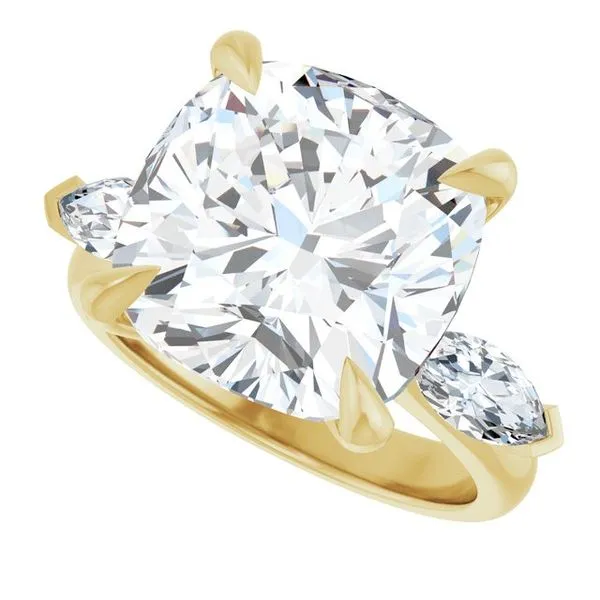 Claw-Prong Three-Stone Engagement Ring Image 5 J. West Jewelers Round Rock, TX