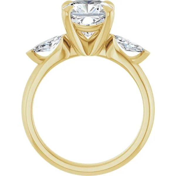 Claw-Prong Three-Stone Engagement Ring Image 2 Don's Jewelry & Design Washington, IA