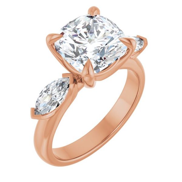 Claw-Prong Three-Stone Engagement Ring
