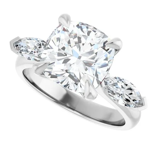 Claw-Prong Three-Stone Engagement Ring Image 5 J. Thomas Jewelers Rochester Hills, MI