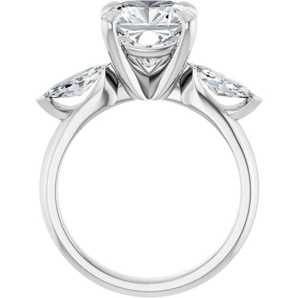 Claw-Prong Three-Stone Engagement Ring Image 2 Natale Jewelers Sewell, NJ