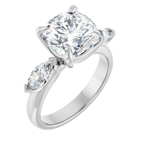 Claw-Prong Three-Stone Engagement Ring J. Thomas Jewelers Rochester Hills, MI