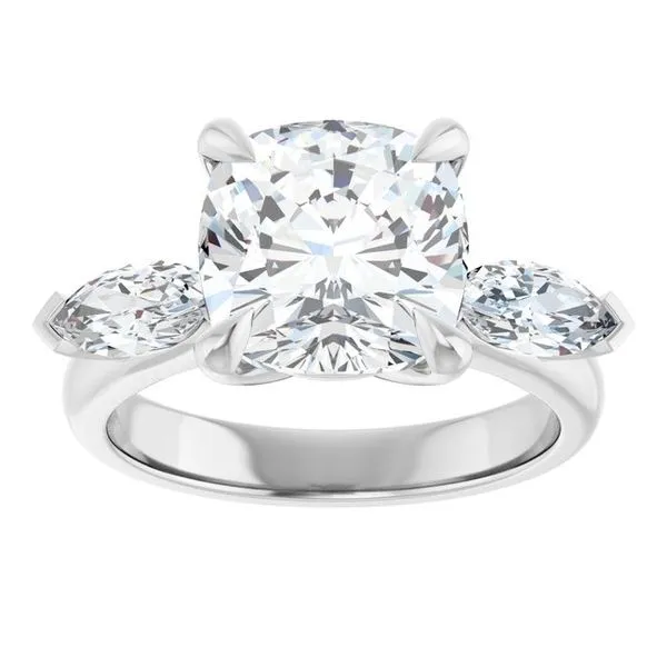 Claw-Prong Three-Stone Engagement Ring Image 3 Vulcan's Forge LLC KANSAS CITY, MO