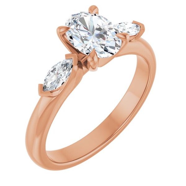Claw-Prong Three-Stone Engagement Ring