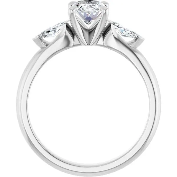 Claw-Prong Three-Stone Engagement Ring Image 2 Don's Jewelry & Design Washington, IA