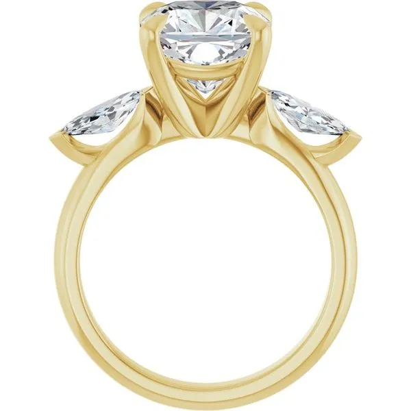 Claw-Prong Three-Stone Engagement Ring Image 2 Hudson Valley Goldsmith New Paltz, NY