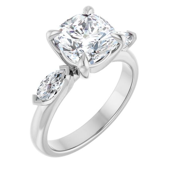 Claw-Prong Three-Stone Engagement Ring