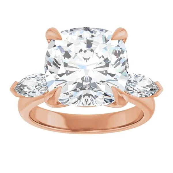 Claw-Prong Three-Stone Engagement Ring Image 3 Northwood Jewelers Northwood, OH