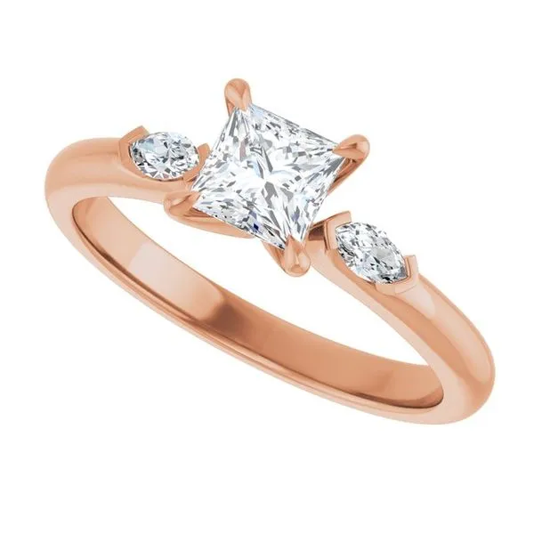 Claw-Prong Three-Stone Engagement Ring Image 5 Hudson Valley Goldsmith New Paltz, NY