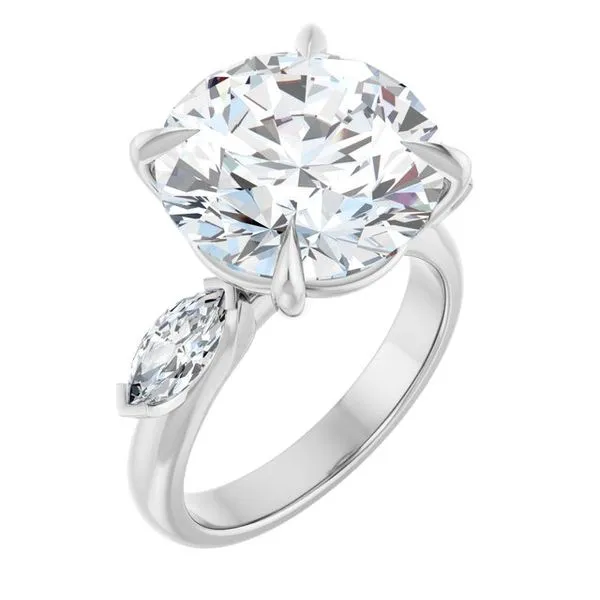 Claw-Prong Three-Stone Engagement Ring Futer Bros Jewelers York, PA