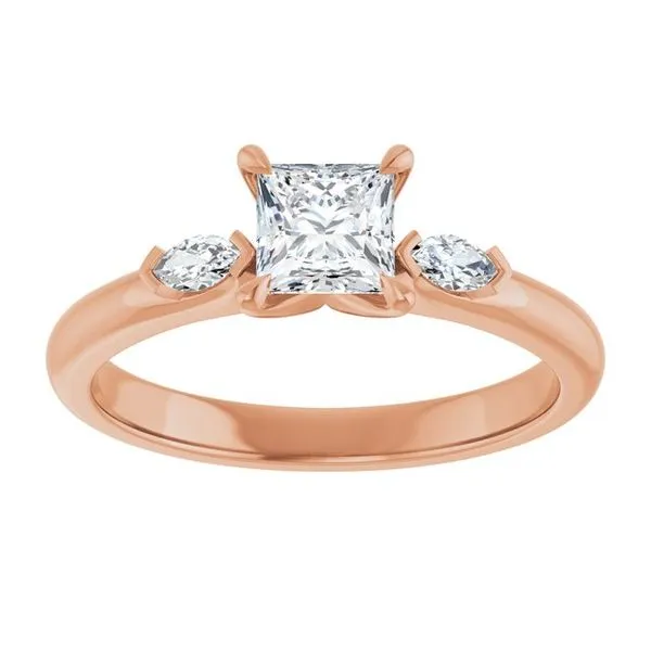 Claw-Prong Three-Stone Engagement Ring Image 3 Northwood Jewelers Northwood, OH
