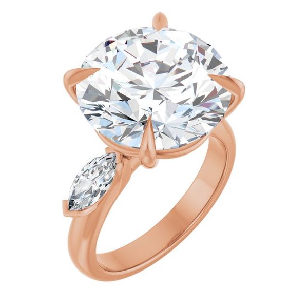 Claw-Prong Three-Stone Engagement Ring