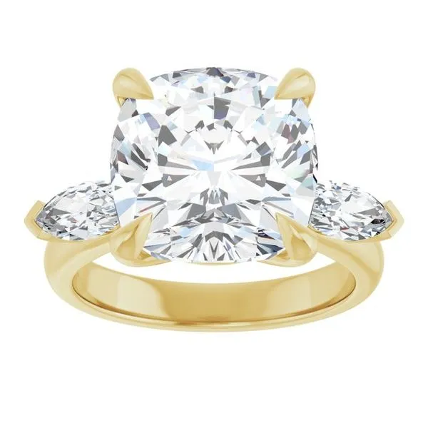 Claw-Prong Three-Stone Engagement Ring Image 3 Vulcan's Forge LLC KANSAS CITY, MO