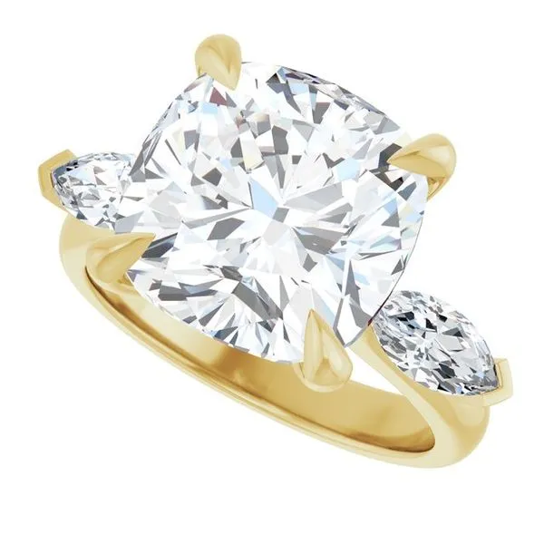 Claw-Prong Three-Stone Engagement Ring Image 5 Hudson Valley Goldsmith New Paltz, NY