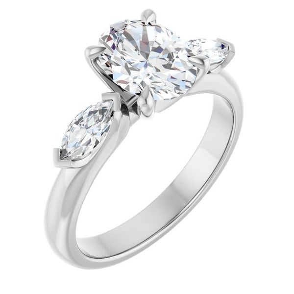 Claw-Prong Three-Stone Engagement Ring