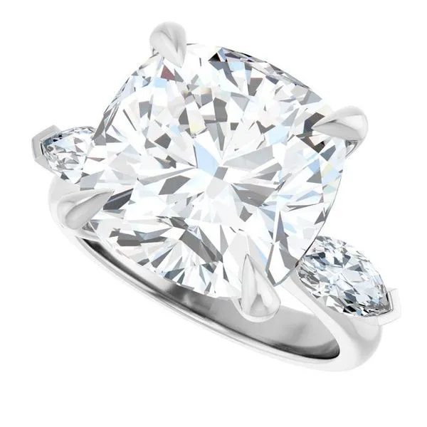 Claw-Prong Three-Stone Engagement Ring Image 5 Hudson Valley Goldsmith New Paltz, NY