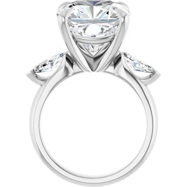 Claw-Prong Three-Stone Engagement Ring Image 2 Raleigh Diamond Fine Jewelry Raleigh, NC
