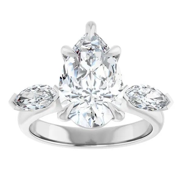 Claw-Prong Three-Stone Engagement Ring Image 3 J. Thomas Jewelers Rochester Hills, MI