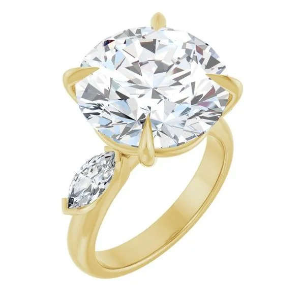 Claw-Prong Three-Stone Engagement Ring