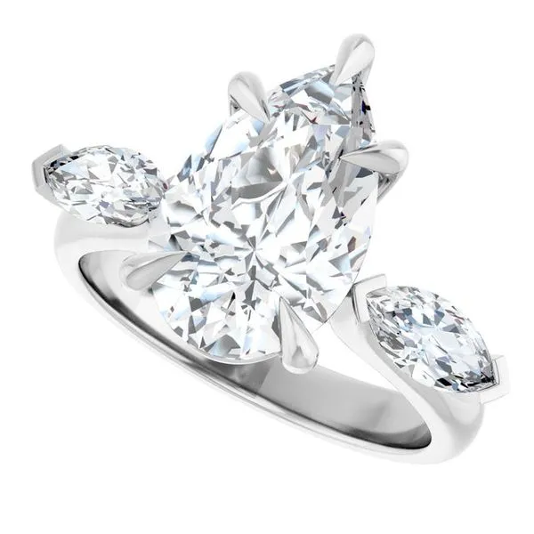 Claw-Prong Three-Stone Engagement Ring Image 5 Austin's Fine Diamonds & Jewelry Lyndhurst, NJ