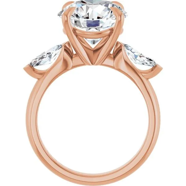 Claw-Prong Three-Stone Engagement Ring Image 2 J. West Jewelers Round Rock, TX