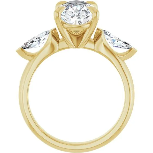 Claw-Prong Three-Stone Engagement Ring Image 2 Don's Jewelry & Design Washington, IA