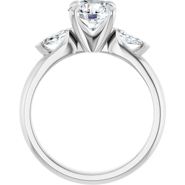 Claw-Prong Three-Stone Engagement Ring Image 2 JF Jones Jewelers Rochester, NY