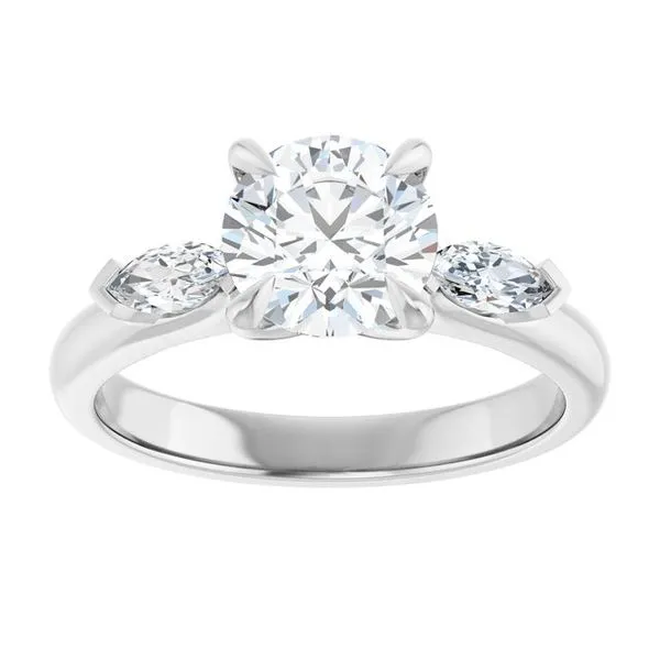 Claw-Prong Three-Stone Engagement Ring Image 3 J. West Jewelers Round Rock, TX