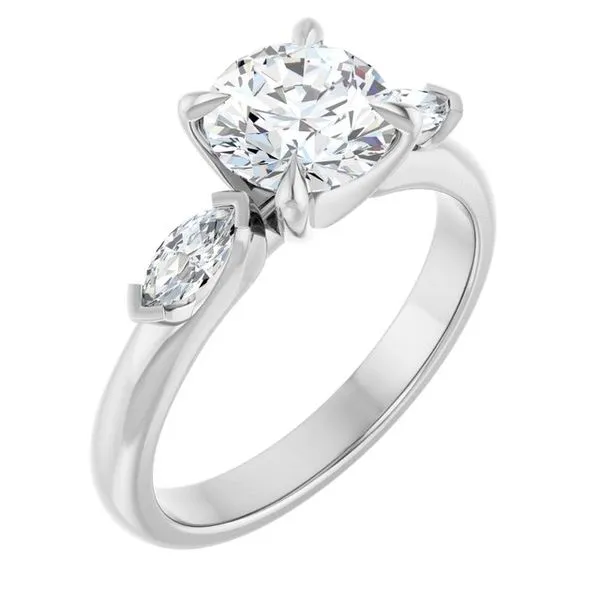 Claw-Prong Three-Stone Engagement Ring JF Jones Jewelers Rochester, NY