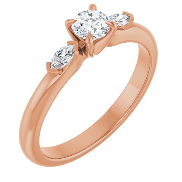 Claw-Prong Three-Stone Engagement Ring