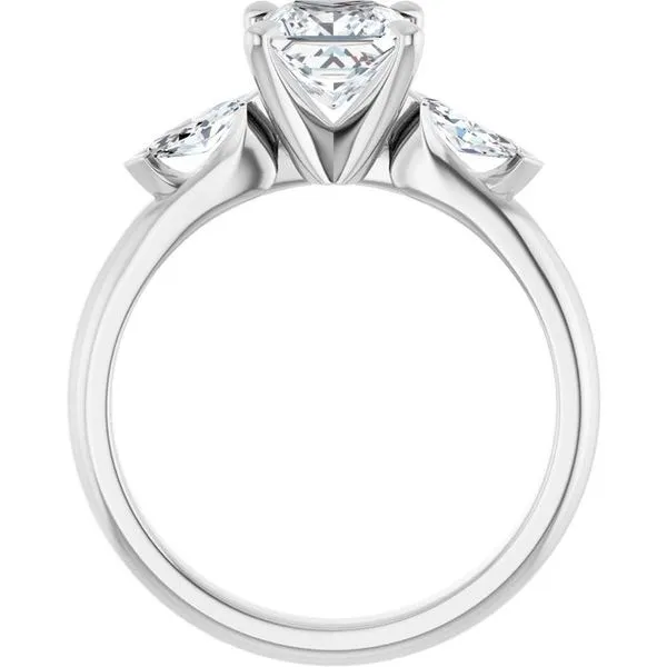 Claw-Prong Three-Stone Engagement Ring Image 2 Hudson Valley Goldsmith New Paltz, NY