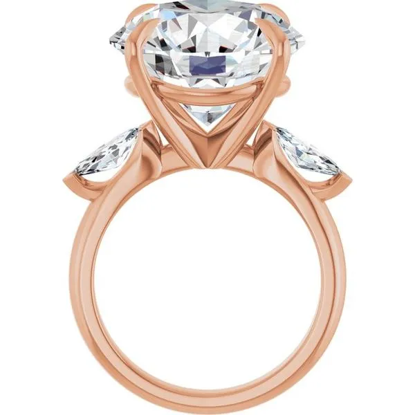 Claw-Prong Three-Stone Engagement Ring Image 2 Hudson Valley Goldsmith New Paltz, NY