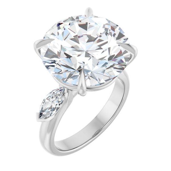 Claw-Prong Three-Stone Engagement Ring