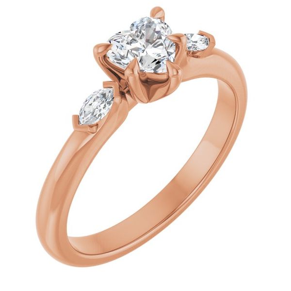 Claw-Prong Three-Stone Engagement Ring