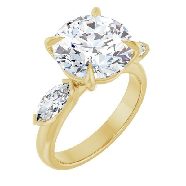 Claw-Prong Three-Stone Engagement Ring