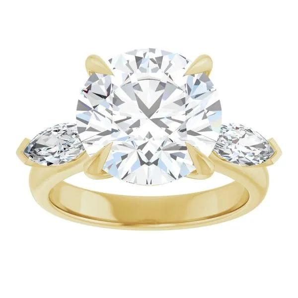 Claw-Prong Three-Stone Engagement Ring Image 3 Vulcan's Forge LLC KANSAS CITY, MO