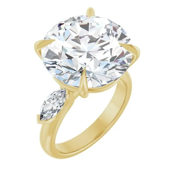 Claw-Prong Three-Stone Engagement Ring