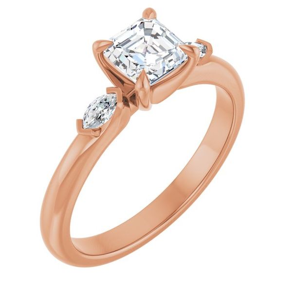 Claw-Prong Three-Stone Engagement Ring