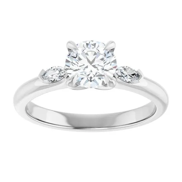 Claw-Prong Three-Stone Engagement Ring Image 3 JF Jones Jewelers Rochester, NY