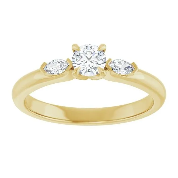 Claw-Prong Three-Stone Engagement Ring Image 3 Don's Jewelry & Design Washington, IA
