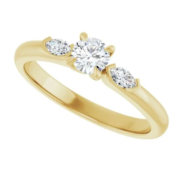 Claw-Prong Three-Stone Engagement Ring Image 5 Austin's Fine Diamonds & Jewelry Lyndhurst, NJ