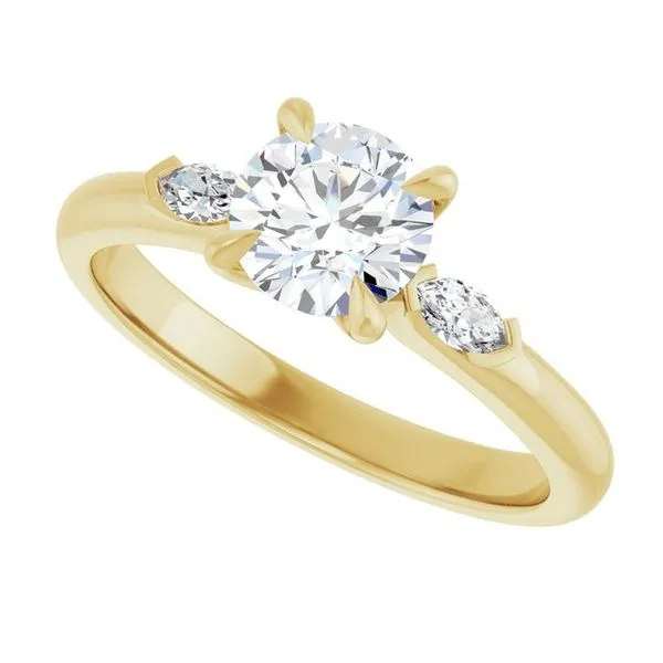 Claw-Prong Three-Stone Engagement Ring Image 5 Hudson Valley Goldsmith New Paltz, NY