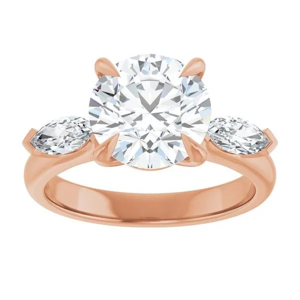 Claw-Prong Three-Stone Engagement Ring Image 3 J. Thomas Jewelers Rochester Hills, MI