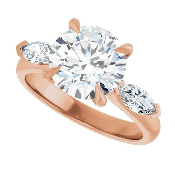 Claw-Prong Three-Stone Engagement Ring Image 5 Hudson Valley Goldsmith New Paltz, NY